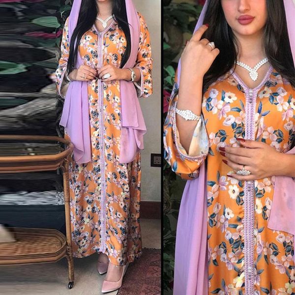 Ethnische Kleidung MD Marokkanischer Kaftan Dubai Muslim Abaya Langarmkleid Elegante Abendkleider 2023 African Dashiki Print Robe Plus Size Boub