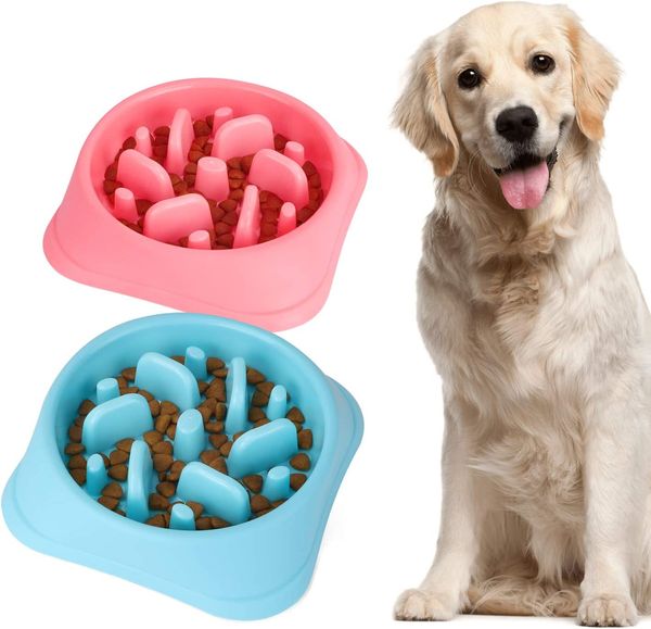 Alimentador de cachorro Comer lento tigela de animais de estimação e ecologicamente correto não tóxico prevenir a tocação de design saudável para cães Bloat Bloat Bowl