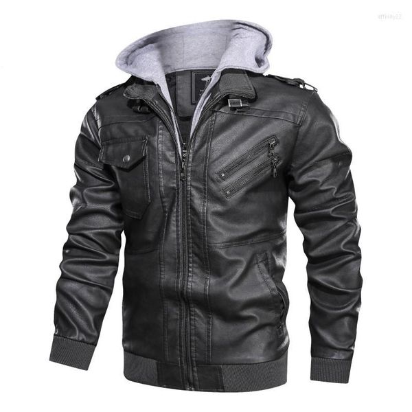 Motocicleta casual de jaquetas masculinas Pu motociclista PU