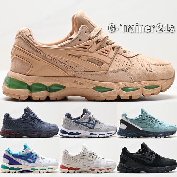 Top Gel Trainer 21 Homens Trail Running Shoes 21s NYC Suede Designers Wood Crepe Fresco Gelo Fumaça Azul Triplo Preto Piemonte Cinza Birch Outdoor Sneakers Tamanho 40-45