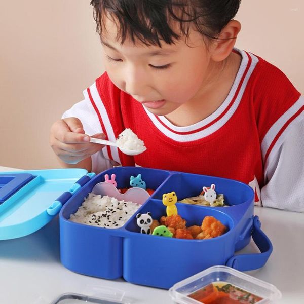 Geschirr-Sets Tragbare Kinder Lunchbox Cartoon Jungen Studentin Bento Mikrowellenbehälter Tasche