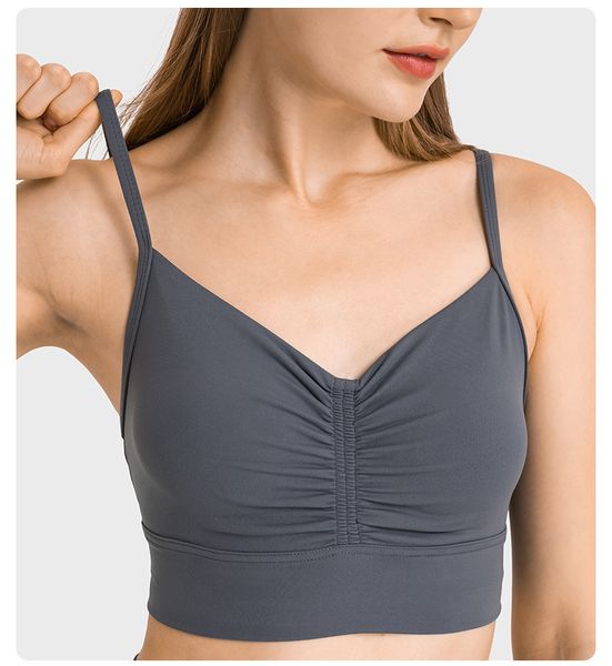 Donne fitness reras tops v collo di finta serbatoio giubbout solido reggiseno respiro -esteso top femminile dw218