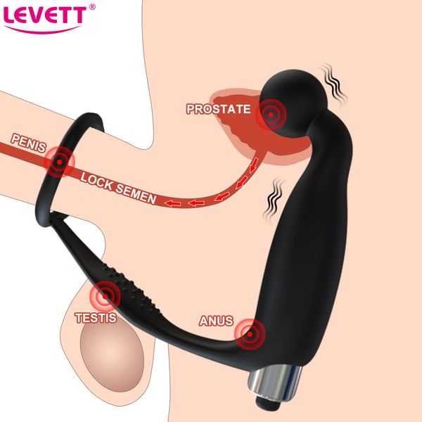 Analspielzeug Männlicher Prostata-Massagegerät Plugs Vibrator Silikon Butt Plug für Männer Buttplug Verzögerung Ejakulation Ring Vibratoren Sex 230419