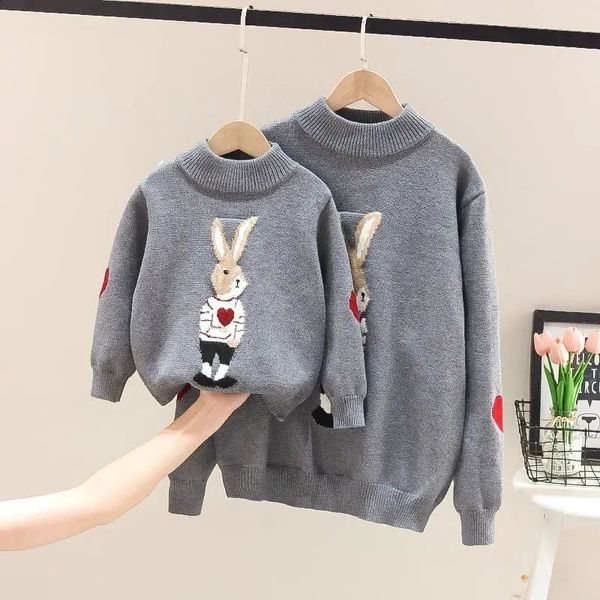 Abiti coordinati per la famiglia Mamma Figlio Maglione Madre e figlia Maglione Pullover lavorato a maglia per bambini Coreano Genitore Bambino Autunno Inverno Abbigliamento 231118