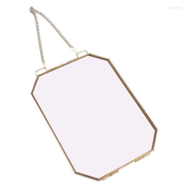 Rahmen Octagon Floating Hanging Po Rahmen Metall Glas Porträtbild Pflanzenexemplar Q0KA