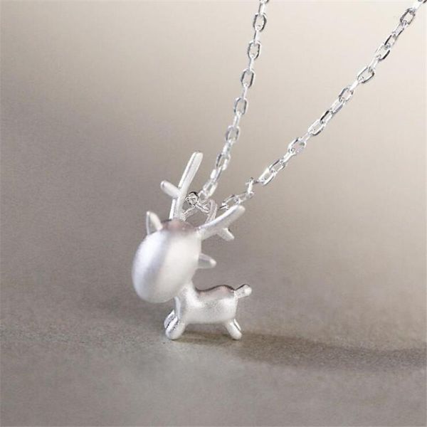 Anhänger Halsketten Mode Tier Einfache Hirsch Silber Überzogene Schmuck Kleine Elch Süßes Geschenk Schlüsselbein Kette H488