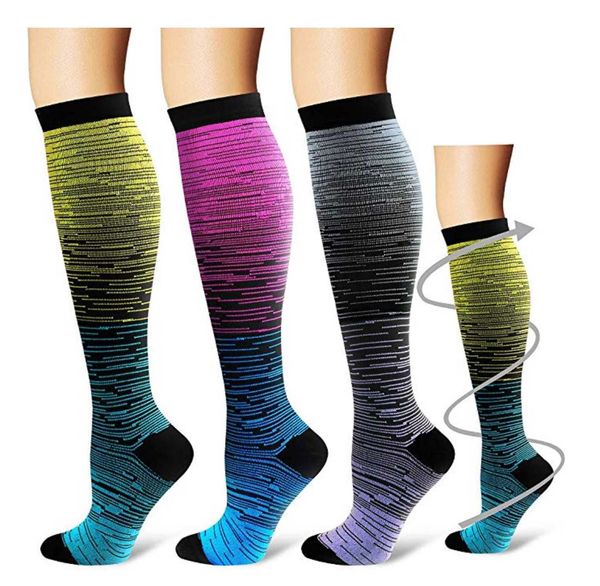 5 PC SOCKS Çorap Çorap Gradyan Sıkıştırma Karışık Renk Yeni Basınçlı Erkek Kadın Çorapları Midtubesports Naylon Çoraplar Z0419