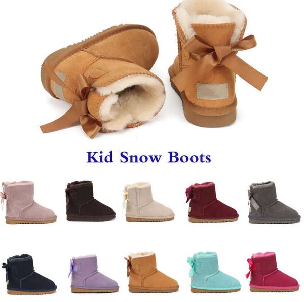 2024 Neue Stiefel Kinder Australien Schneestiefel Designer Kinder Schuhe Winter Classic UGGsity Ultra Mini Botton Baby Jungen Mädchen Ankle Booties Kid Fur Wildleder DF570