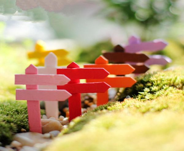 Mini miniatura recinzione in legno cartello artigianale arredamento da giardino ornamento vaso da fiori micro paesaggio bonsai casa delle bambole fai da te fata jc2951448515
