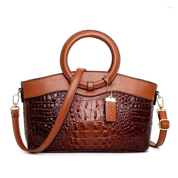 Abendtaschen Marke Design Handtasche Mode Luxus PU Große Kapazität Krokodil Muster Umhängetasche Retro Tote Für Frauen