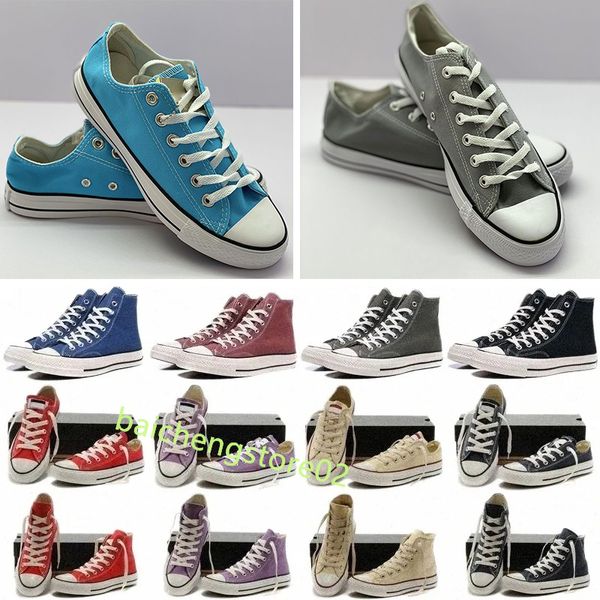 Classics 1970'ler Tasarımcı Tuval Ayakkabı Kadınlar Erkekler Erkek Yüksek Vintage Commes des Garcons X 1970'ler Chucks 70 Taylors Düşük Toplar Çok Kalp Düzenleri Platformu OG Sabah Sake Sabahlar