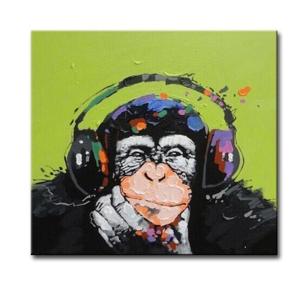 Animali gorilla astratti Dipinto su tela Decorazioni per la CASA HD Stampato Pittura a olio moderna per la decorazione della camera dei bambini Stampa giclée Parete A2090375