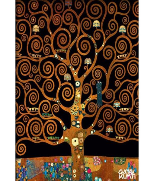 Berühmte Gustav Klimt-Kunst UNTER DEM BAUM DES LEBENS Handgemalte Ölgemälde auf Leinwand, Reproduktion, Heimdekoration3977808