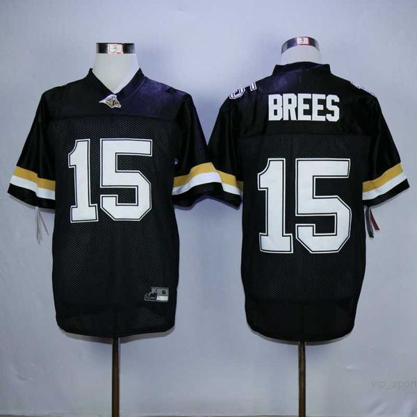 College Purdue Boilermakers Football 15 Drew Brees Jerseys Herren University Team Farbe Schwarz Alle genäht atmungsaktiv Hervorragende Qualität