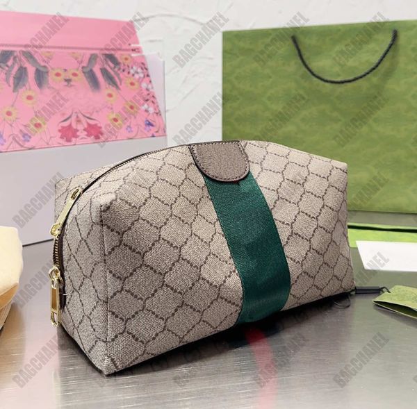 Bolsas de embreagem de grife Bolsa de lavagem feminina Clássica letra dupla retrô Bolsa cosmética Bolsa feminina de alta qualidade Grande capacidade essencial para sair