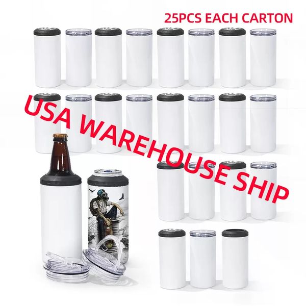 Warehouse USA 16 once Bere bicchiere da 12 once 4 in 1 Can Cofare più adatta per 12 once lattine Skinny lattine Skinny Beer Bottle con due coperchio