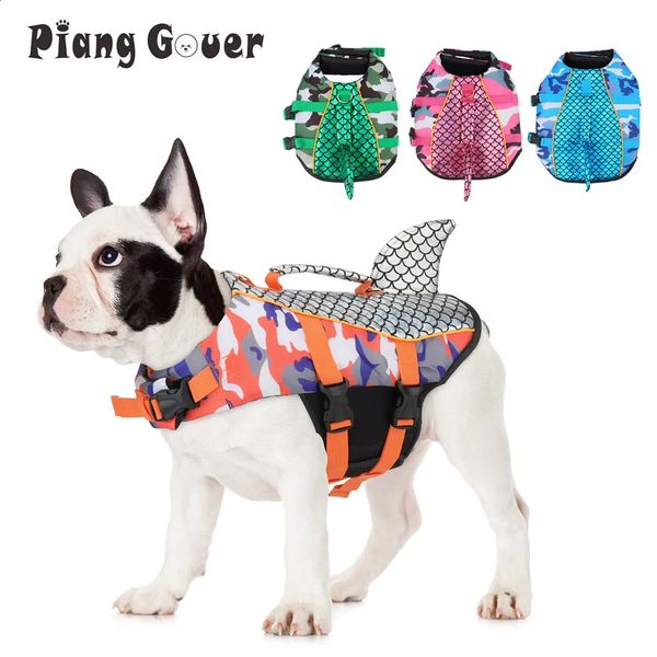 Abbigliamento per cani Giubbotto di salvataggio con squame riflettenti Costume da bagno per animali domestici Costume da bagno per piscina all'aperto Abbigliamento Costumi da bagno 231118