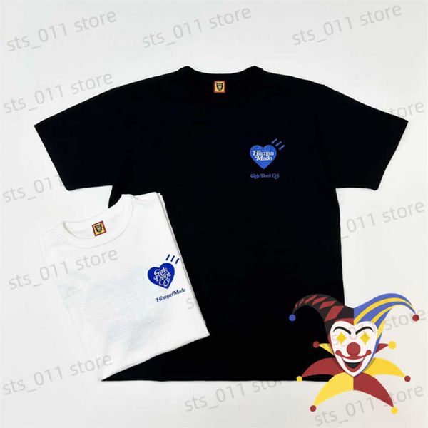 T-shirt da uomo Blue Heart Print Human Made Girls Dont Cry T Shirt Uomo Donna San Valentino Edizione limitata Top Tees T230419