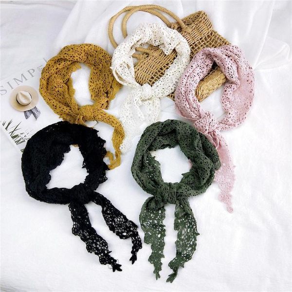 Шарфы Женщины кружевные цветочные вязаные шарф шарф Полово вязание крючко
