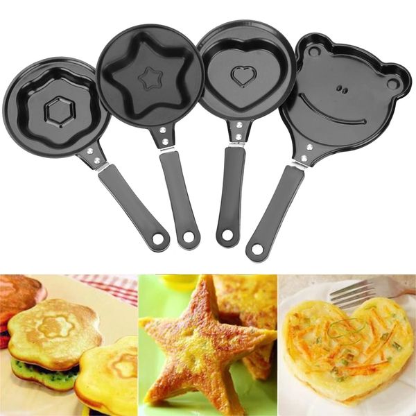 Mini süße Omelettpfanne Cartoon Tier Ei Form Pan Flip Frühstücksei Bratpfanne Antihaft Bratpfannkuchen Maker Bratpfanne Küchenwerkzeuge