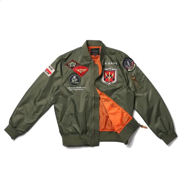 Jaquetas masculinas militares USN Marinha Segunda Guerra Mundial primavera e outono piloto flght jaqueta uniforme de beisebol masculino jaqueta bomber blusão 231118