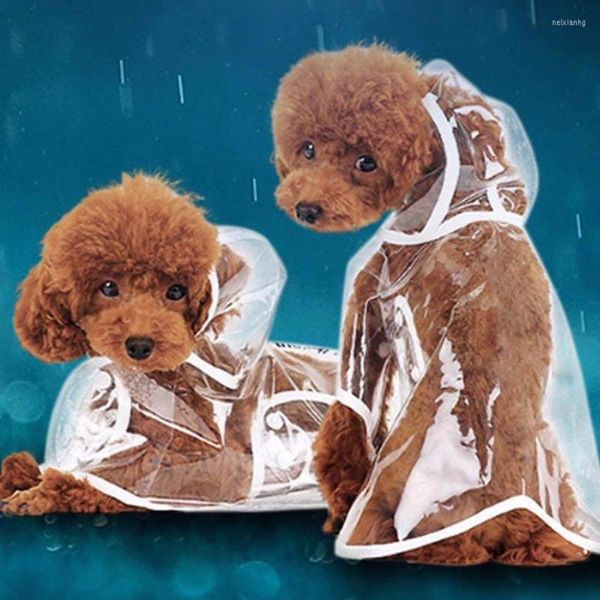 Vestuário de cachorro transparente casaco de chuva de estimação para cães roupas bonitas casuais à prova d'água