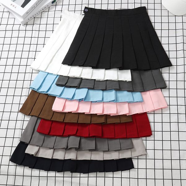 Röcke Rock Schwarz Damen Hohe Taille Sommerkleidung Vintage Korean Harajuku Rot A Line Mini Eam School Plissee Kurze Röcke Für Frauen 230418