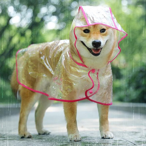 Hundebekleidung Transparenter Regenmantel aus weichem PVC, wasserdichte Jacke, Kleidung für kleine Hunde, Katzen, Sommer, Welpen, mit Kapuze, Regenbekleidung, Chihuahua-Mantel
