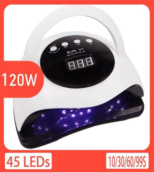 120W LED Nageltrockner 45PCS UV-Lampenköpfe Automatischer Sensorschalter Timing-Funktion Aushärtung aller Gel-Nagel-Trockenlicht215H4839866