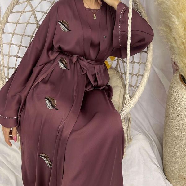 Этническая одежда Wepbel Dubai Open Abaya Женщины -мусульманские платья Банкетное платье кимоно