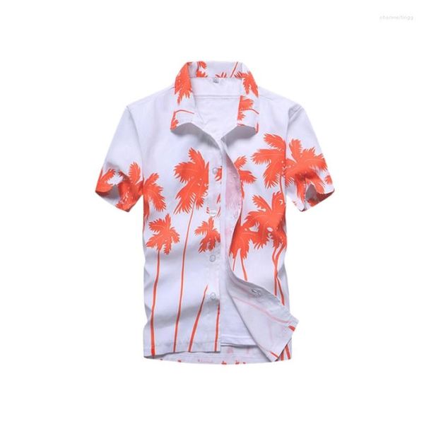 Camisas casuais masculinas Casa de algodão havaiano Roupas 3D Imprimir camisa elegante Flores deslumbrantes de grandes dimensões