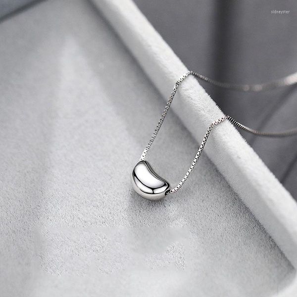 Цепи 925 Серебряное серебряное корейское винтажное стальное титановое титановое подвесное колье акация