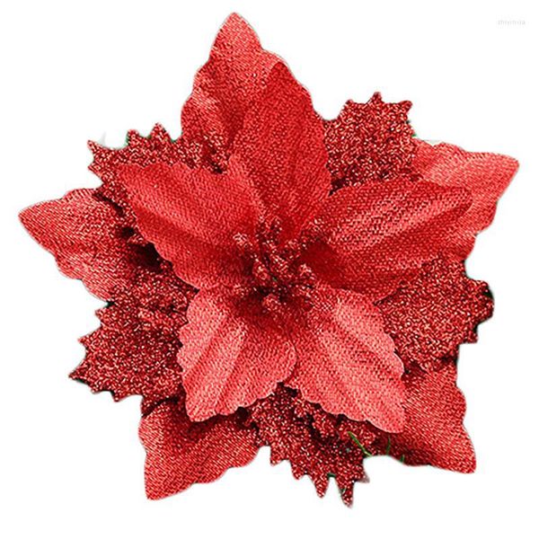 Dekorative Blumen 1pcs 9cm Glitter Artificial Merry Christmas Ornaments Baumschmuck für Home Year Wedding Party Decor