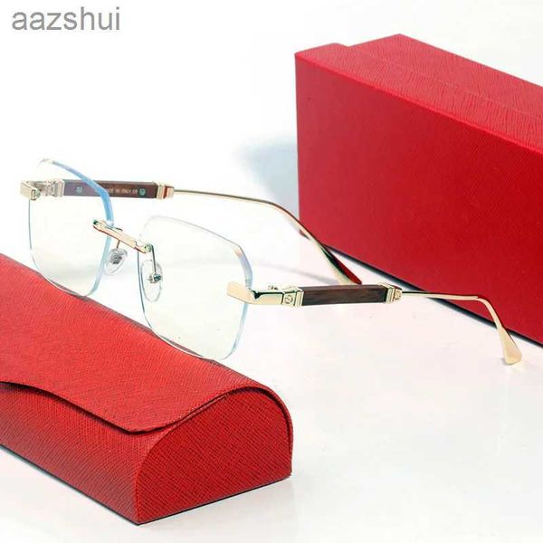 Sechseckige Designer-Sonnenbrille für Damen und Herren, Carti Luxusmarke, randlos, Gold, Metall, polarisiert, UV-Schutz, Brillen, schwarze Brillen, Brillen, Lu