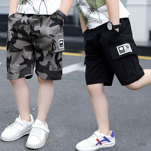 Pantalones cortos Baby Boy Shorts Summer Boys Sports Camuflaje Pantalones cortos sueltos Cintura elástica Pantalones para adolescentes Ropa para niños 2-14 años 230419