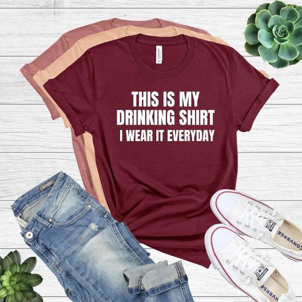 Magliette da uomo Sugarbaby This Is My Drinking Camicia in cotone con grafica Divertente Hungover Maglietta casual unisex a maniche corte Tumblr