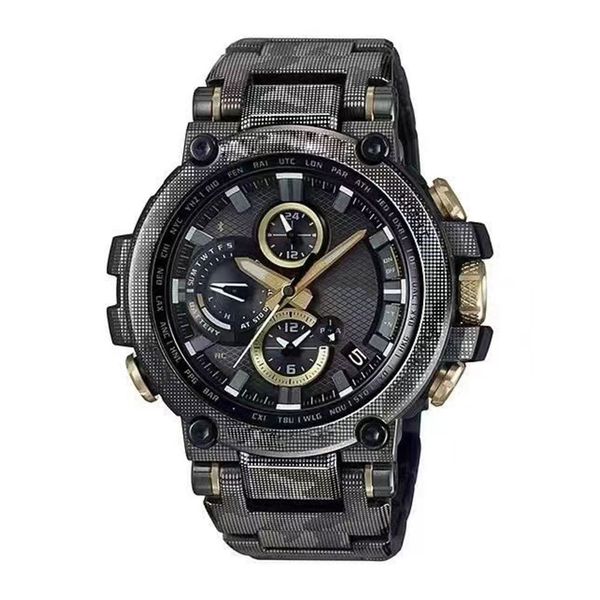 Orologio sportivo unisex al quarzo 1000 Orologio antiurto originale in acciaio inossidabile quadrante grande bussola ora mondiale serie rovere completamente funzionale