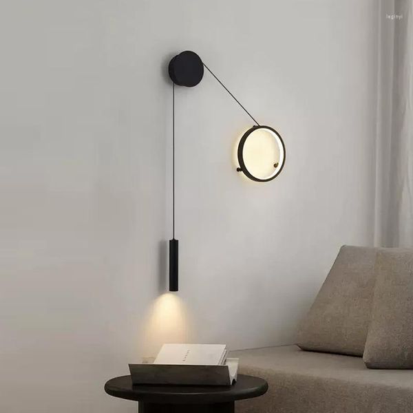 Lampada da parete Nordic Light Camera da letto di lusso Comodino Doppia testa Minimalista Decorazione domestica Soggiorno Sfondo stile