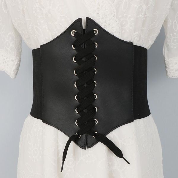 Cinture 2023 Corsetto largo e sottile Buster Donna Fasciatura nera Fascia elastica Cintura in vita Autunno Primavera Camicia Cravatta con cinturino cinturino