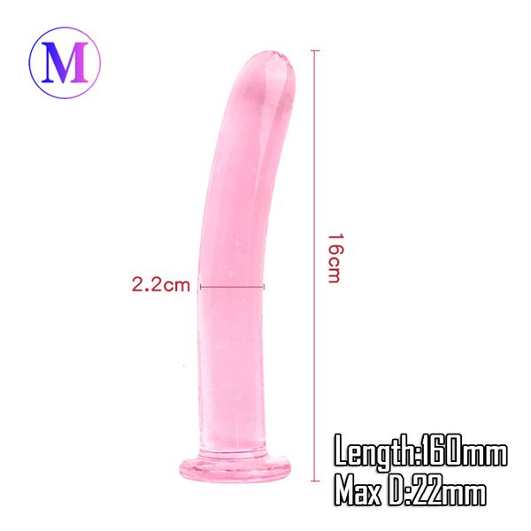 Dildo de vidro em formato de rosa rosa para sexo anal, plug anal, masturbador para conforto individual, para mulheres (230419)_voghion.com