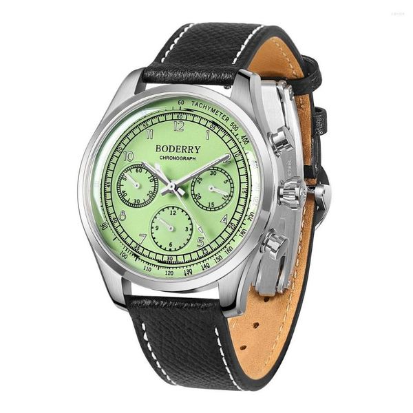 Avanadores de punho Boderry Men Cronógrafo Relógio de 42 mm Manual de Luxo de Luxo Manual de Vento Mecânica Mecânica Sapphire impermeável BGW-9 Luminous St1902