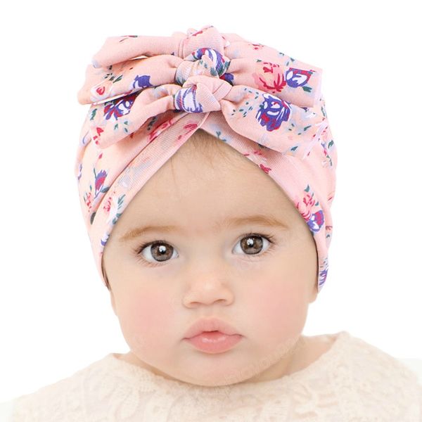 Детские складки завязанные повязки на повязки по носу хлопка тюрбанка младенец малыш головы обертывание новорожденных инфорновые детские детские девочка -турбанская детская шляпа