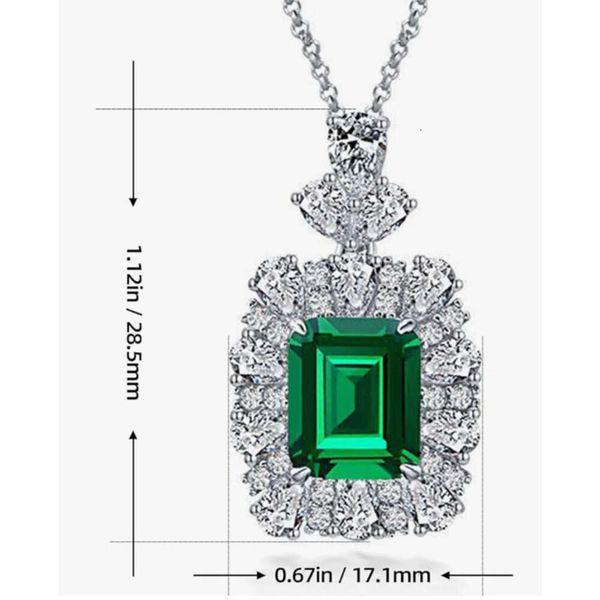 Pendentif émeraude Style cadeau de saint-valentin, diamant cultivé en laboratoire, offre spéciale Ins, 2023