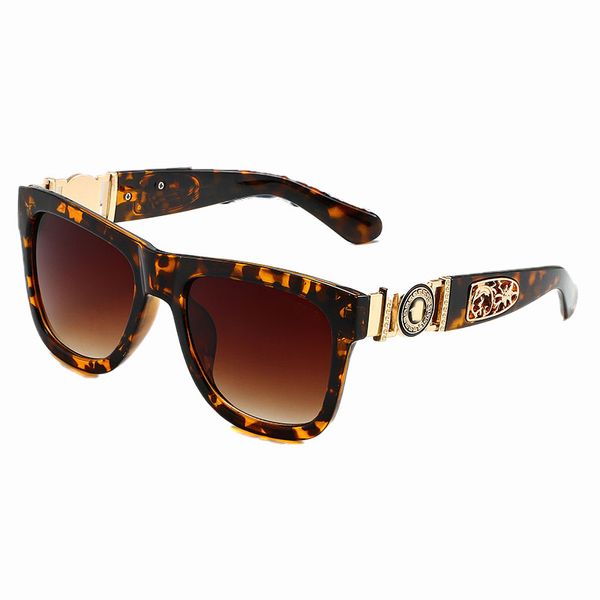 occhiali da sole rayben Occhiali da sole di lusso firmati Telaio con stampa leopardo PC quadrilatero Processo di stampaggio decorazione gamba in metallo Occhiali da sole casual alla moda