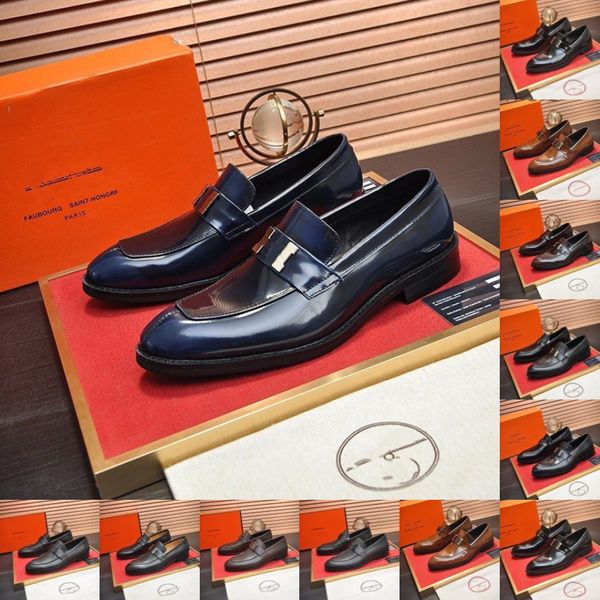 67Model Business Formal Leather Designer Sapatos mensais Moda casual Moda marrom Oxford Office Derby Men vestido de luxo