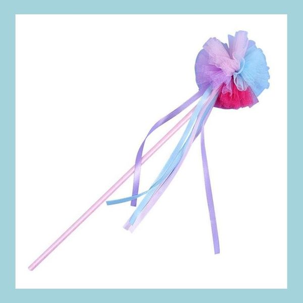 Bomboniera Palla di pizzo Pompon Bacchetta arcobaleno Compleanno Angelo Principessa Vestire Bastoncini magici Vacanza Baby Shower Decor Drop Deliv Dhxdu