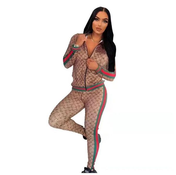 Kadın Trailtsits Casual Moda Uzun Kollu İki Parçalı Jogger Set Bayanlar Güz Trailsuit Sweat Suits Siyah Plus Boyut S-XXL