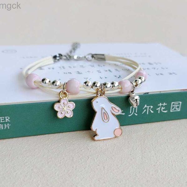 Braccialetti con ciondoli Makersland Simpatico cartone animato Coniglietto Bracciale Amicizia Braccialetti in vetro per ragazze Gioielli Gatto Fiore Pecora Accessori Commercio all'ingrosso