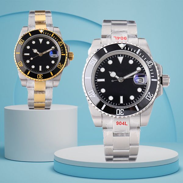 Relógio masculino azul movimento automático fundo de vidro aço jubileu pulseira relógio submarino relógios masculino safira luminosa luxuoso montre homme relógios aaa à prova d'água