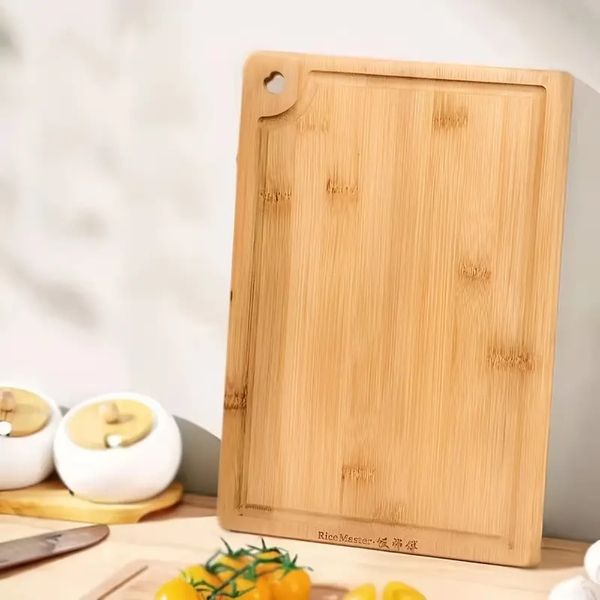 1 pezzo, tagliere in bambù (15''x12''), tagliere con scanalature per il succo, gadget da cucina, oggetti da cucina, accessori da cucina, articoli per la cucina domestica